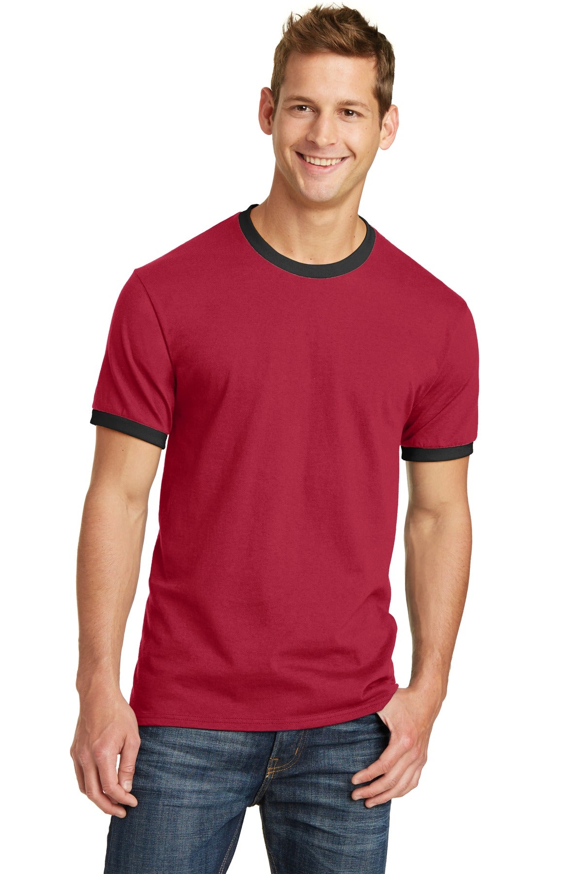 Port & Co™ Core Cotton Ringer Tee.  PC54R