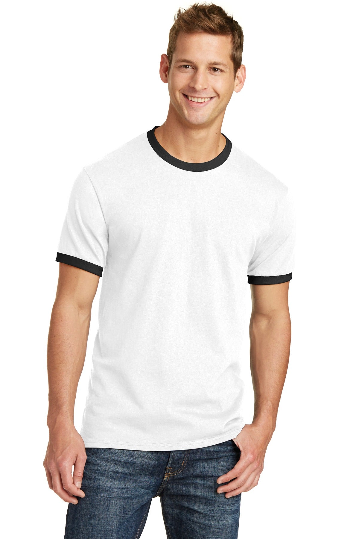 Port & Co™ Core Cotton Ringer Tee.  PC54R
