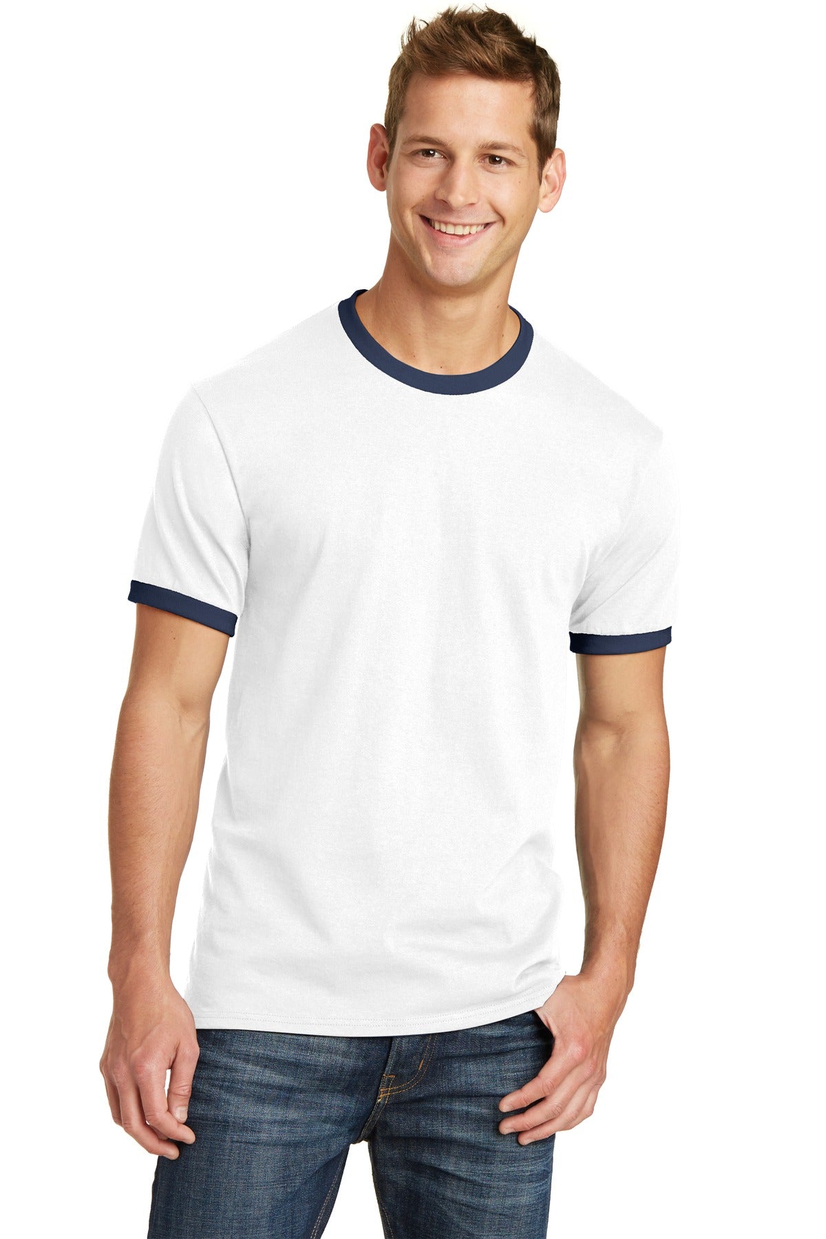 Port & Co™ Core Cotton Ringer Tee.  PC54R