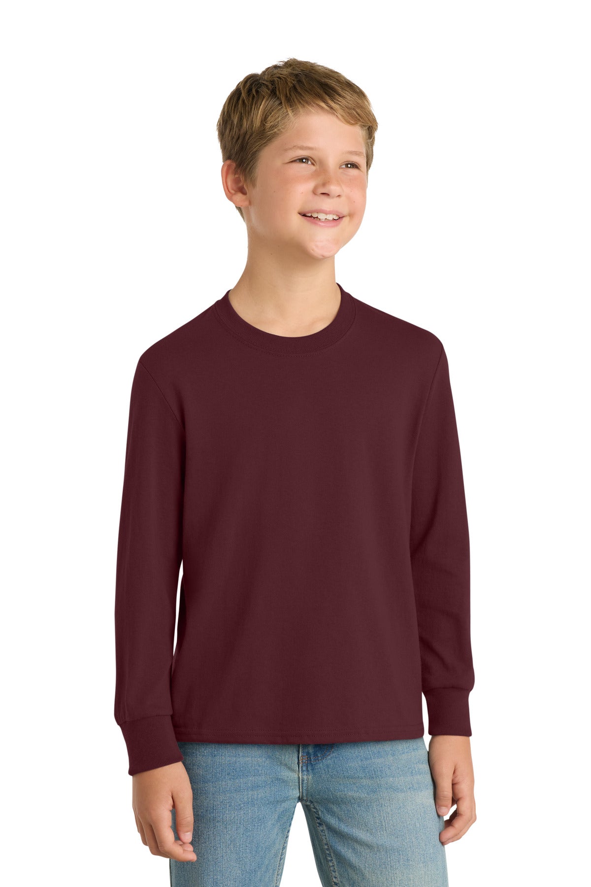 Port & Co™ Youth Long Sleeve Core Cotton Tee. PC54YLS
