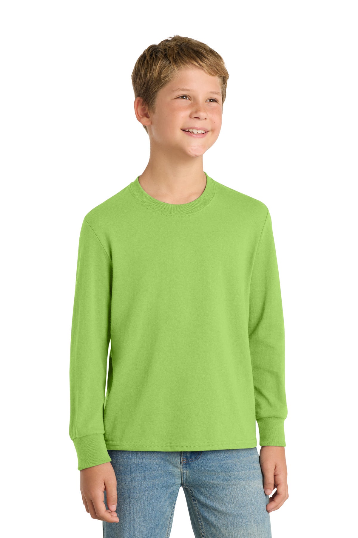 Port & Co™ Youth Long Sleeve Core Cotton Tee. PC54YLS