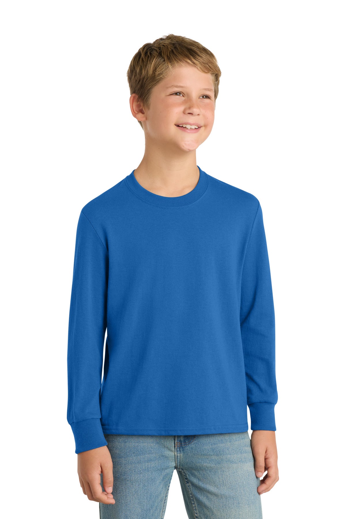 Port & Co™ Youth Long Sleeve Core Cotton Tee. PC54YLS