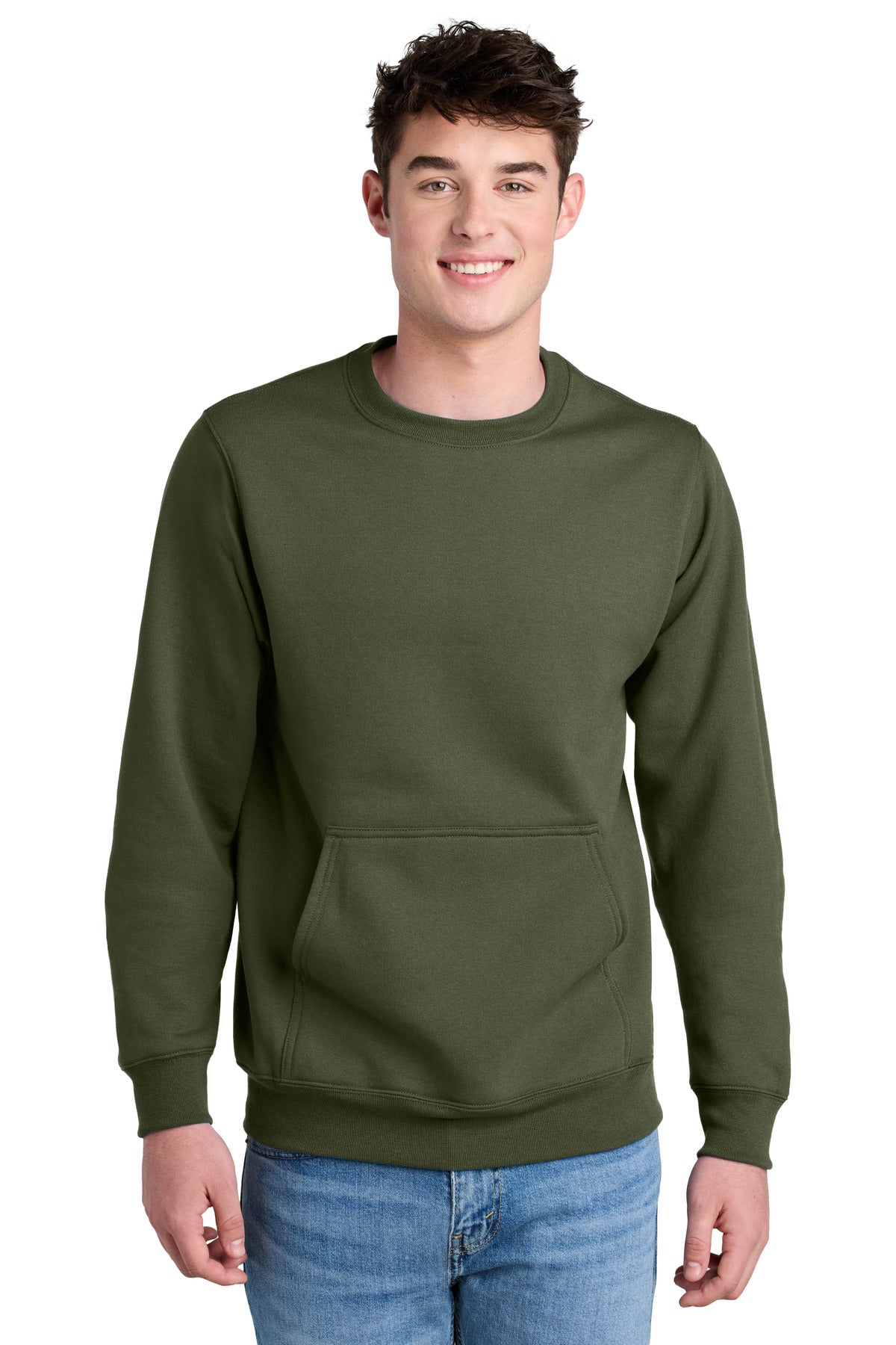 Port & Co™ Core Fleece Crewneck Pocket Sweatshirt PC78PKT