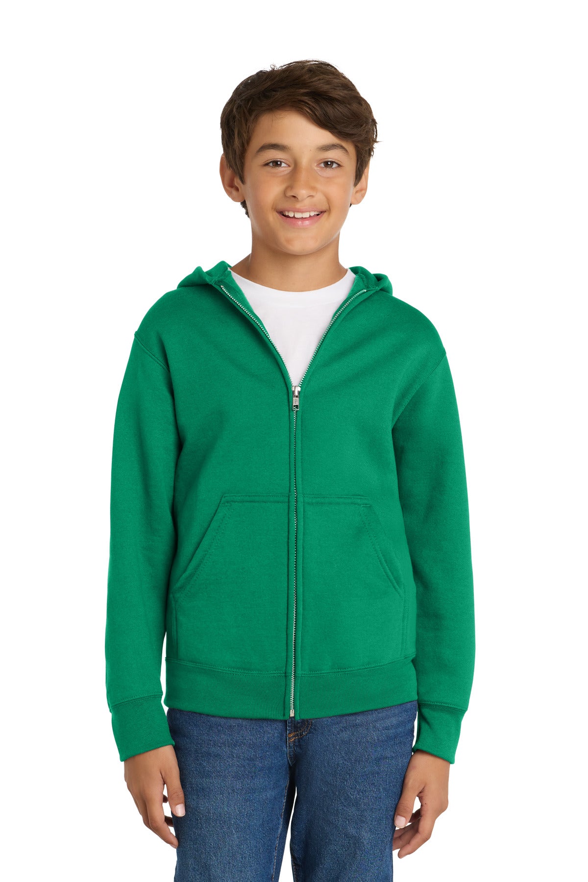 Port & Co™ Youth Core Fleece Full-Zip Hooded Sweatshirt.  PC90YZH