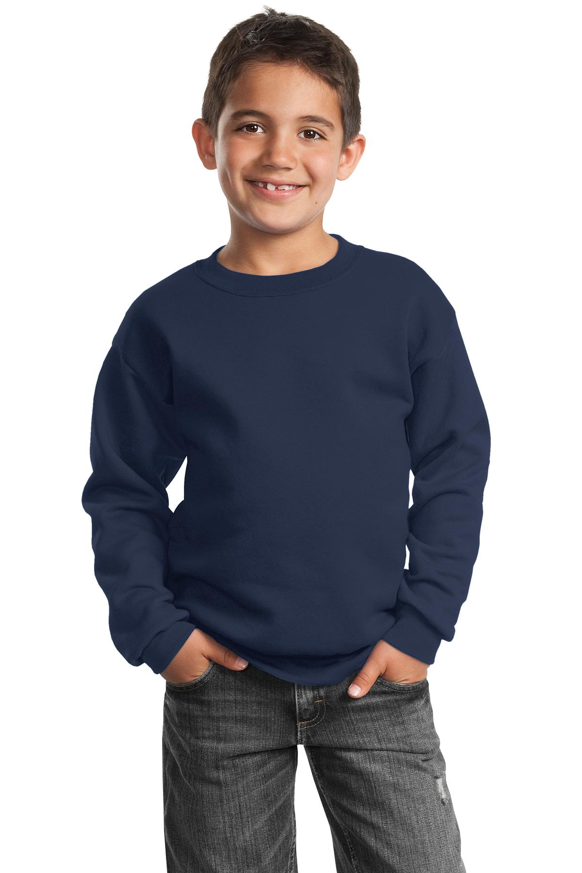 Port & Co™ Youth Core Fleece Crewneck Sweatshirt.  PC90Y