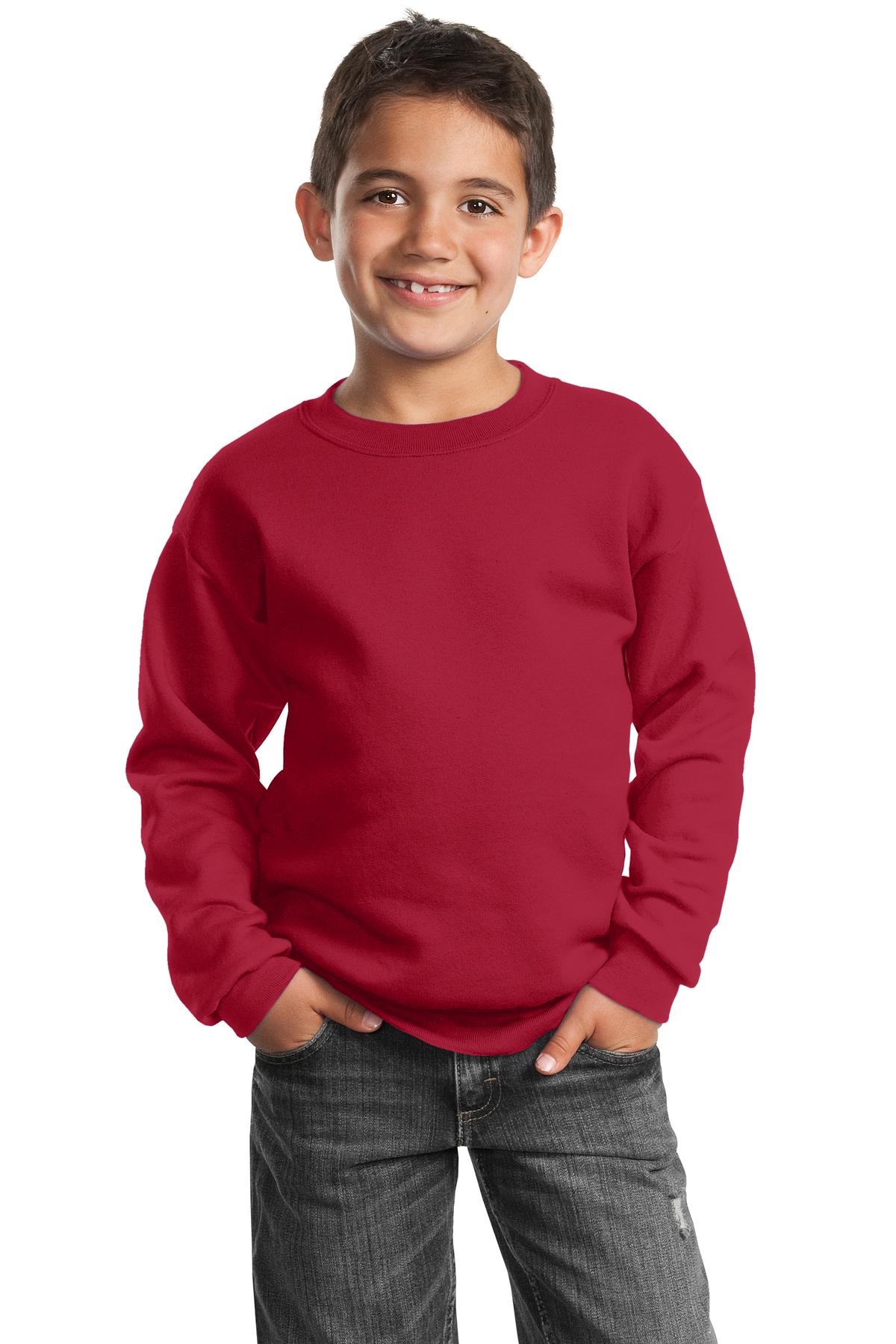 Port & Co™ Youth Core Fleece Crewneck Sweatshirt.  PC90Y