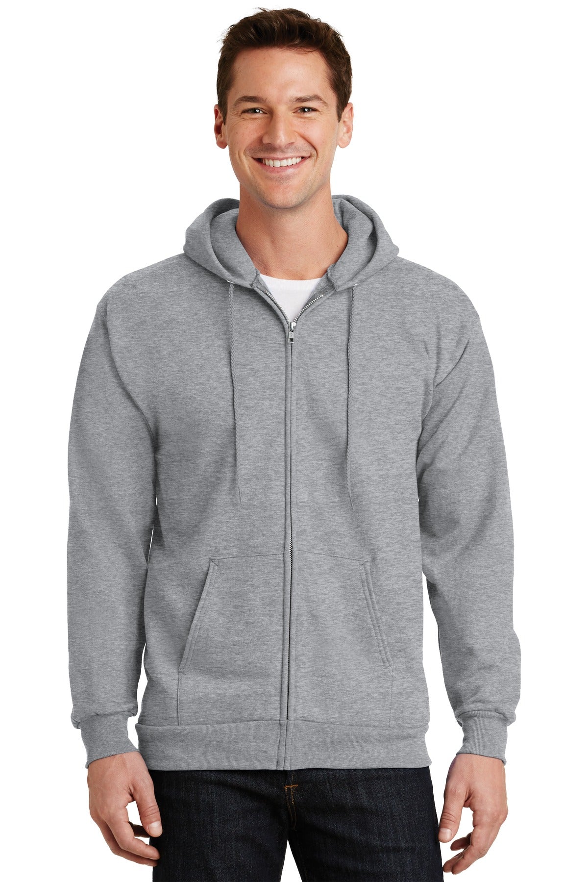 Port & Co™ Essential Fleece Full-Zip Hooded Sweatshirt.  PC90ZH
