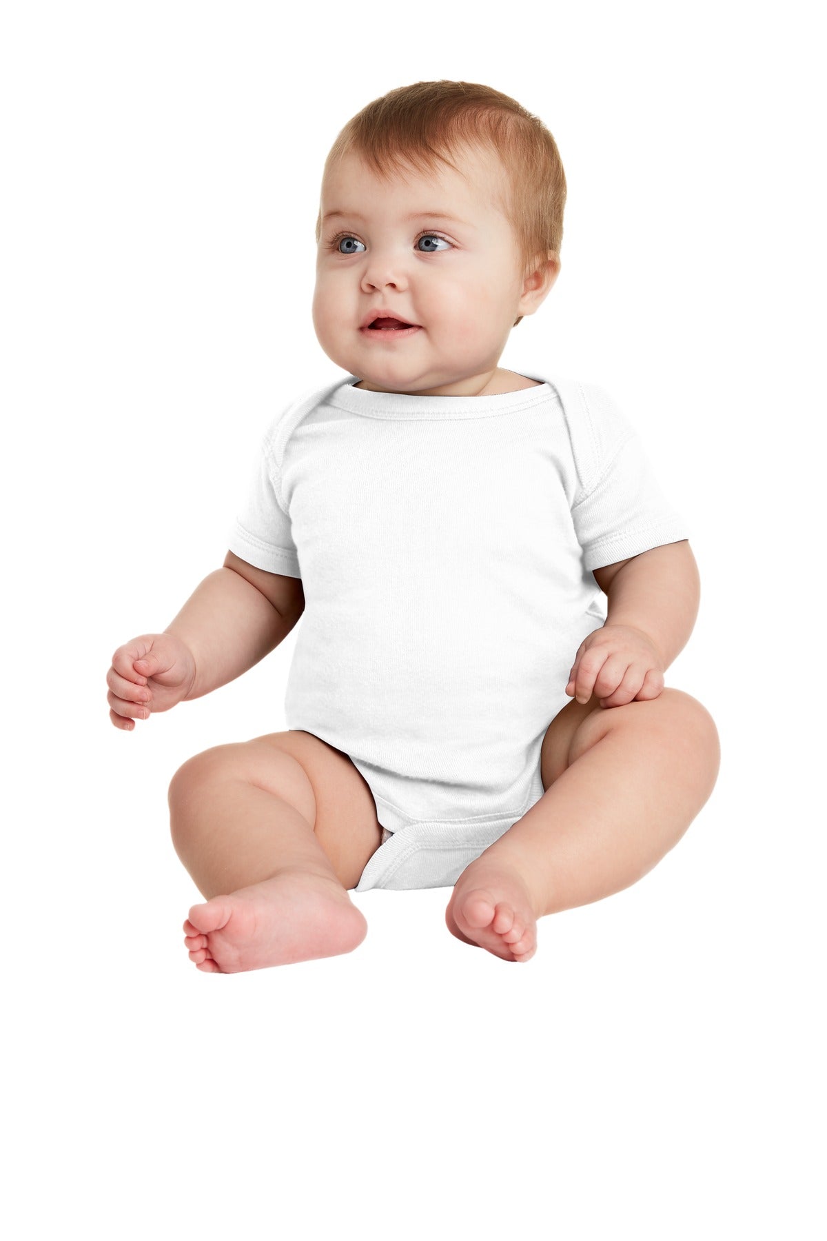 Rabbit Skins™ Infant Short Sleeve Baby Rib Bodysuit. RS4400