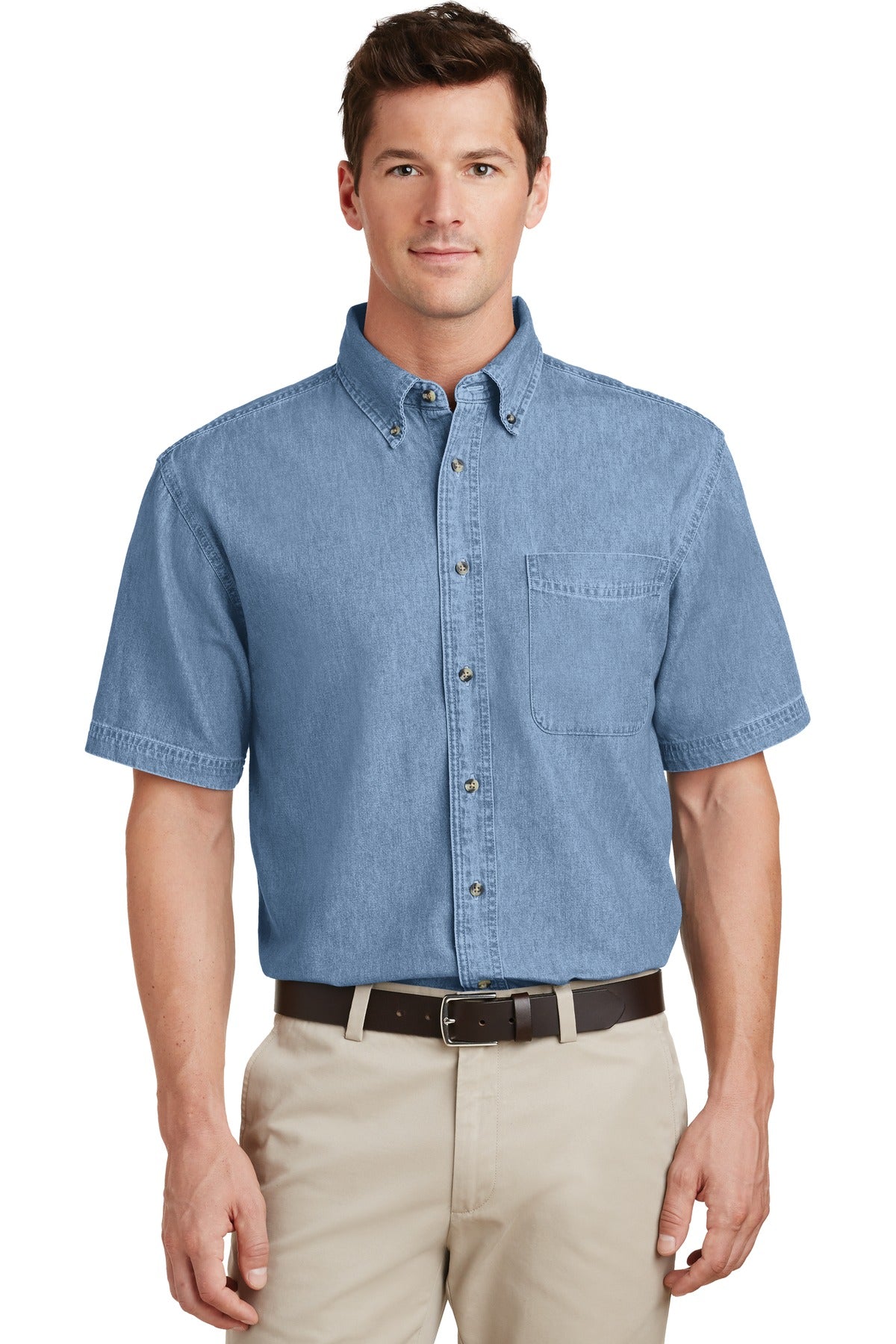 Port & Co™ Short Sleeve Value Denim Shirt. SP11