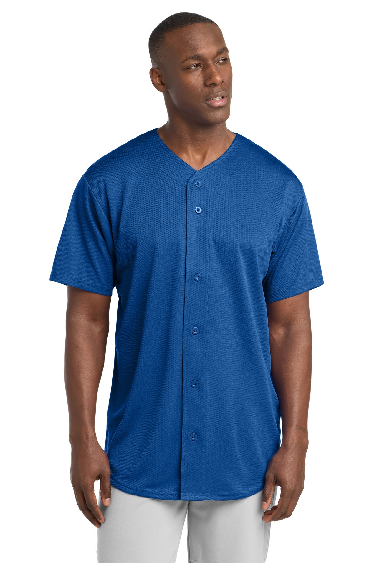 Sport-Tek® PosiCharge® Tough Mesh Full-Button Jersey. ST220