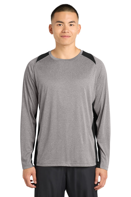 Sport-Tek® Long Sleeve Heather Colorblock Contender™ Tee. ST361LS