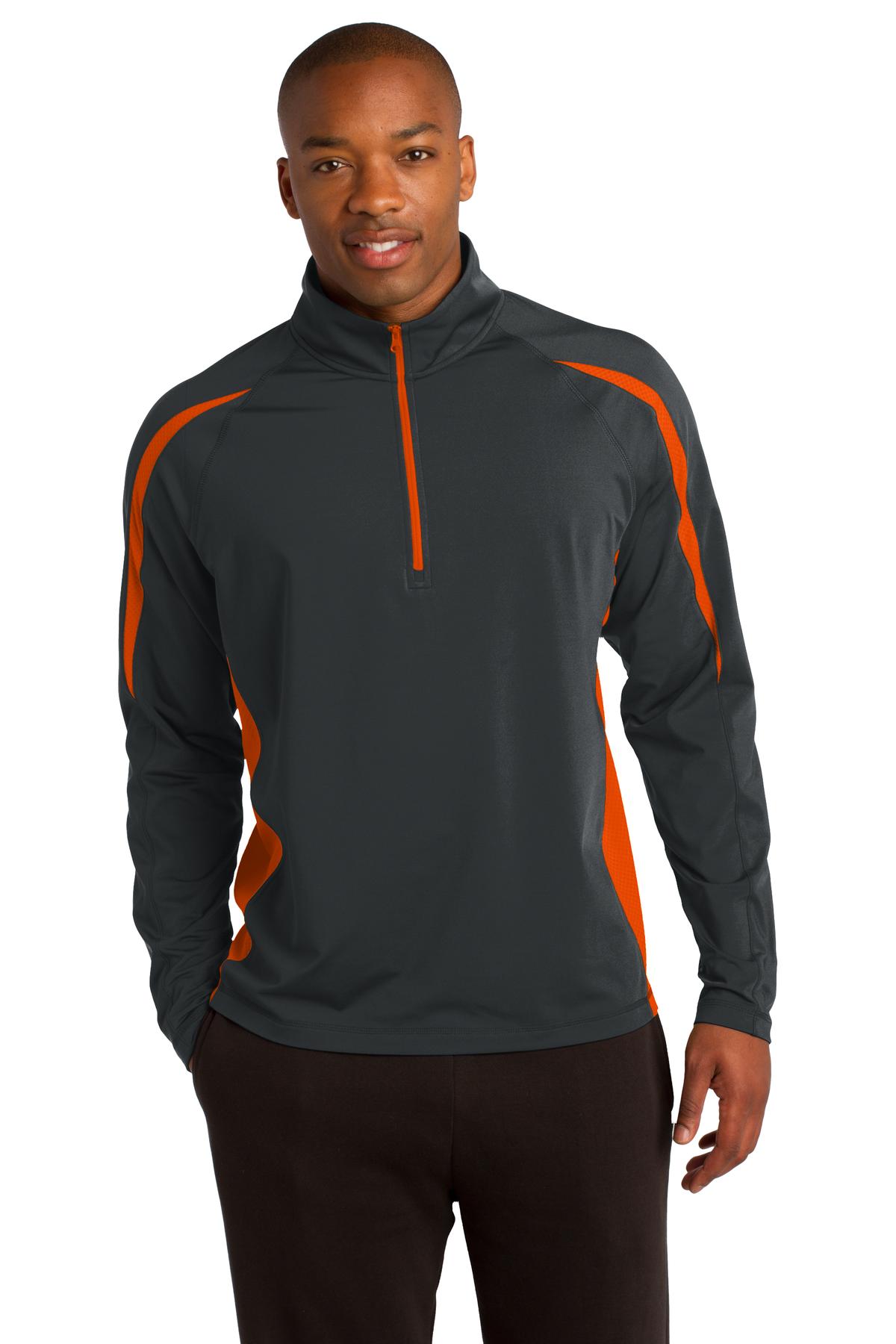 Sport-Tek® Sport-Wick® Stretch 1/4-Zip Colorblock Pullover. ST851