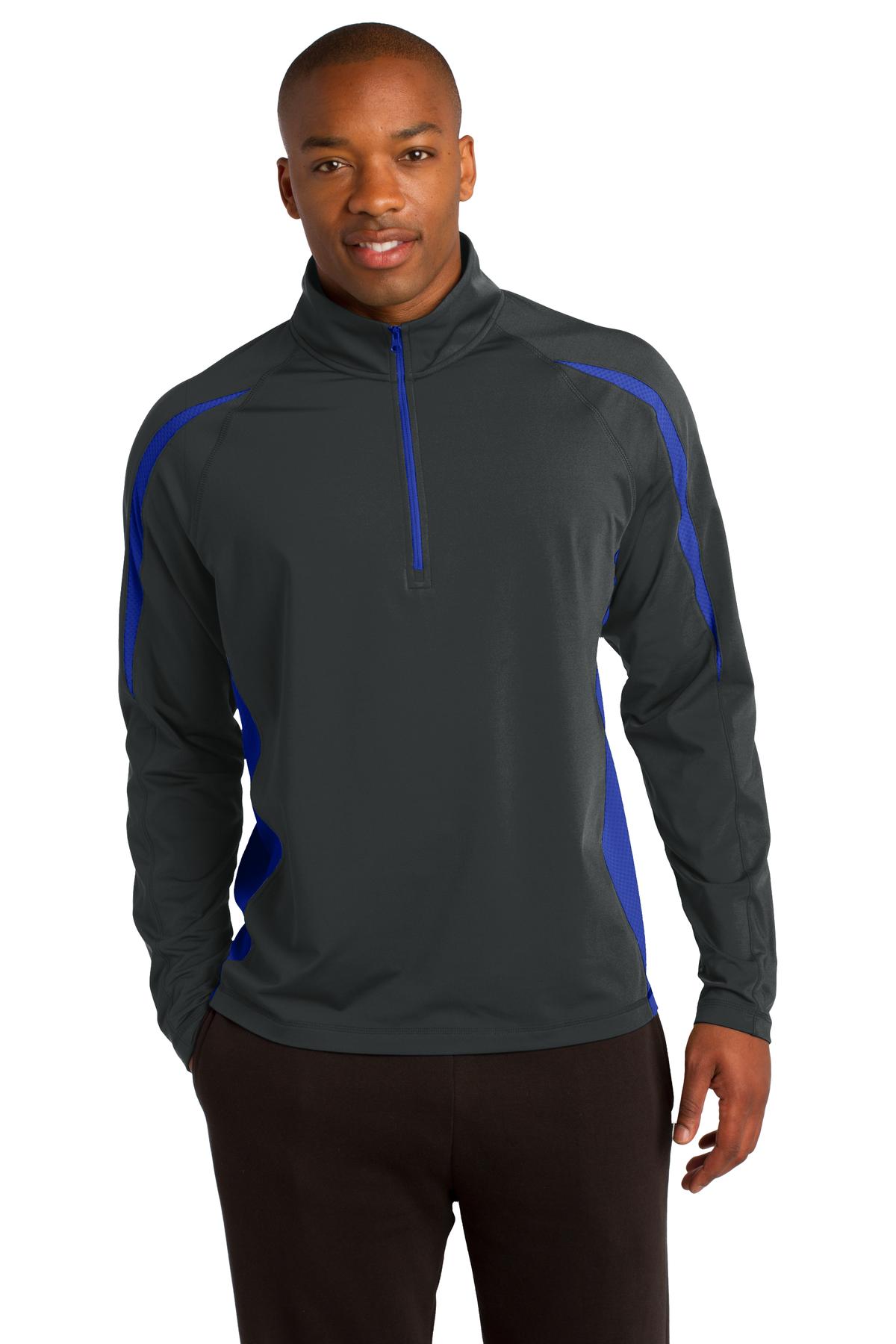 Sport-Tek® Sport-Wick® Stretch 1/4-Zip Colorblock Pullover. ST851