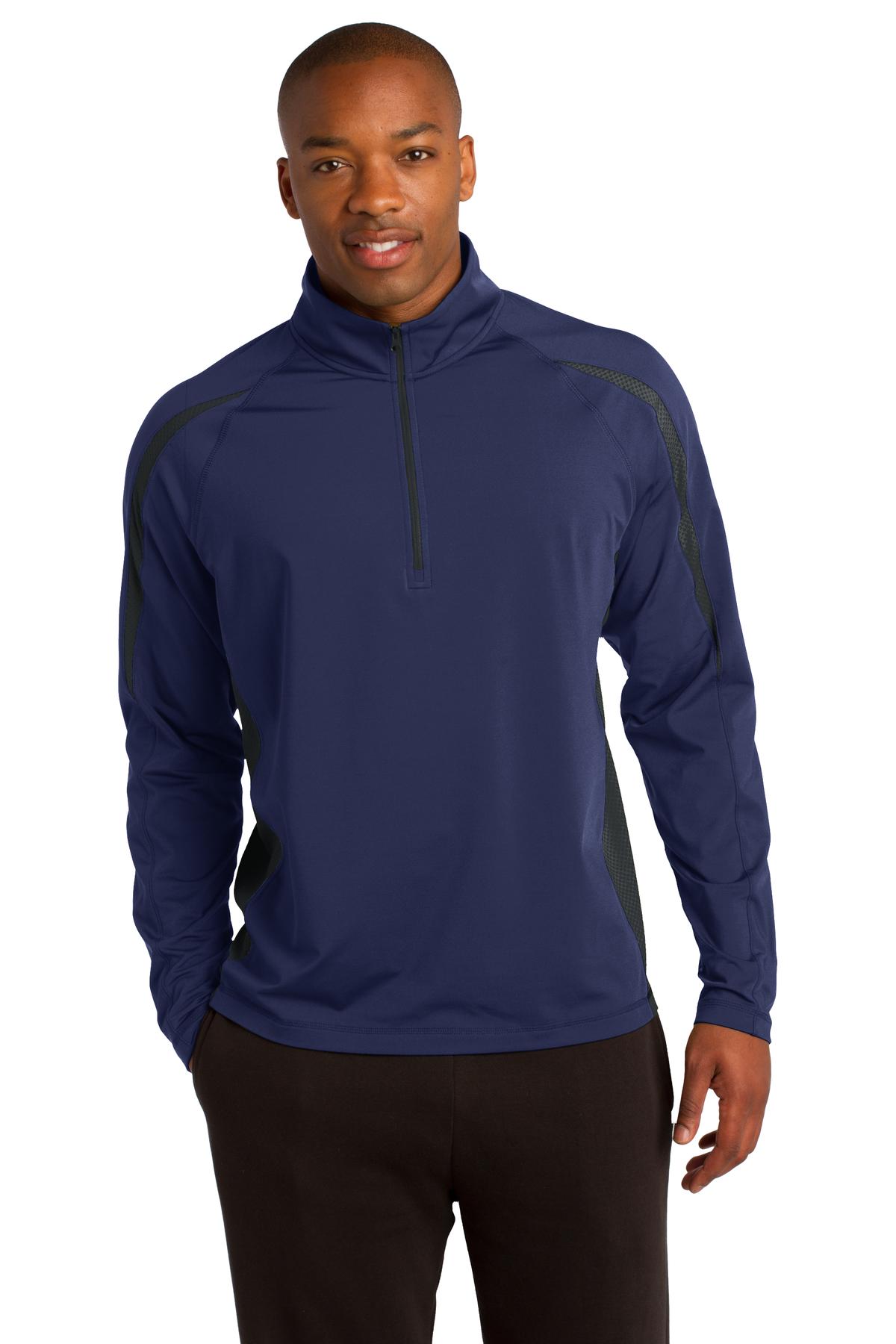 Sport-Tek® Sport-Wick® Stretch 1/4-Zip Colorblock Pullover. ST851