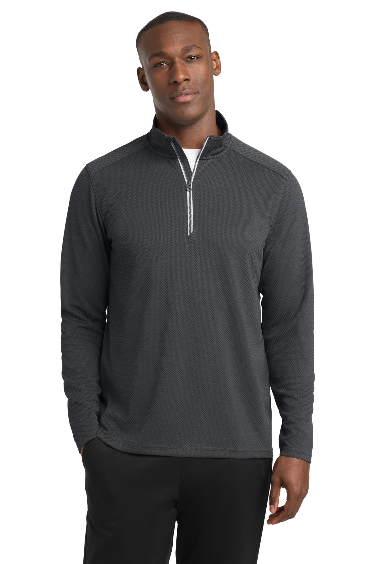 Sport-Tek® Sport-Wick® Textured 1/4-Zip Pullover.  ST860