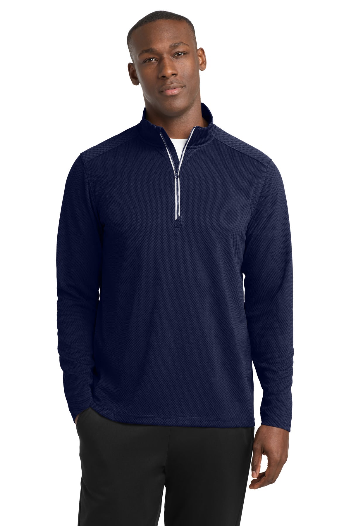 Sport-Tek® Sport-Wick® Textured 1/4-Zip Pullover.  ST860