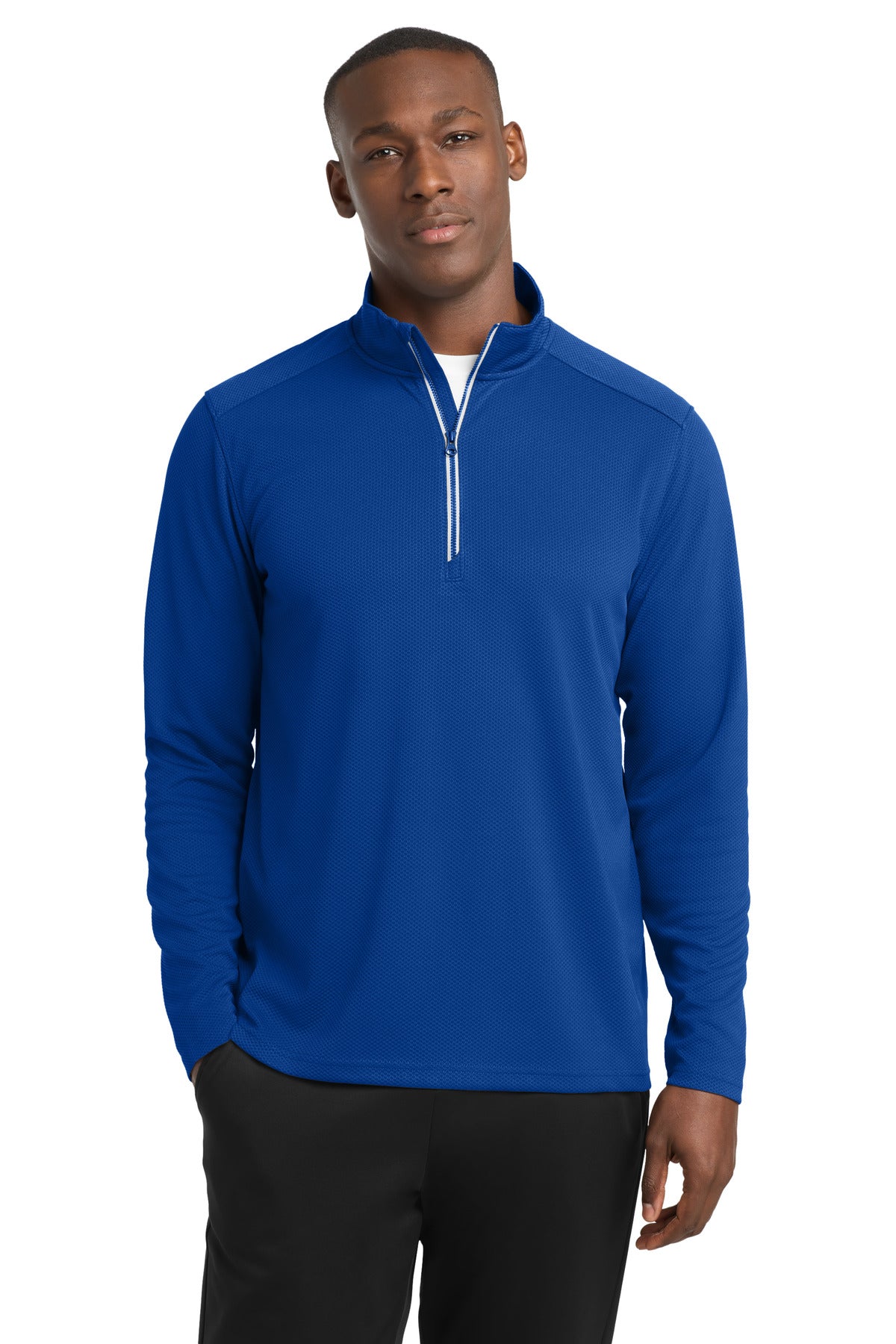 Sport-Tek® Sport-Wick® Textured 1/4-Zip Pullover.  ST860
