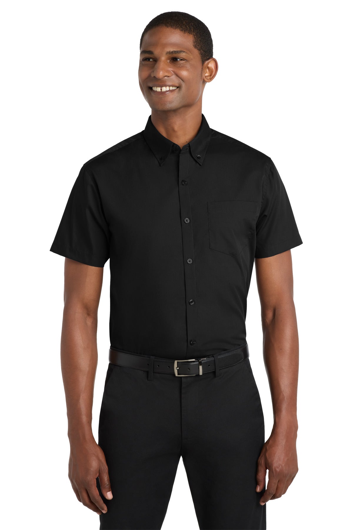 Port Authority® Short Sleeve Carefree Poplin Shirt. W101