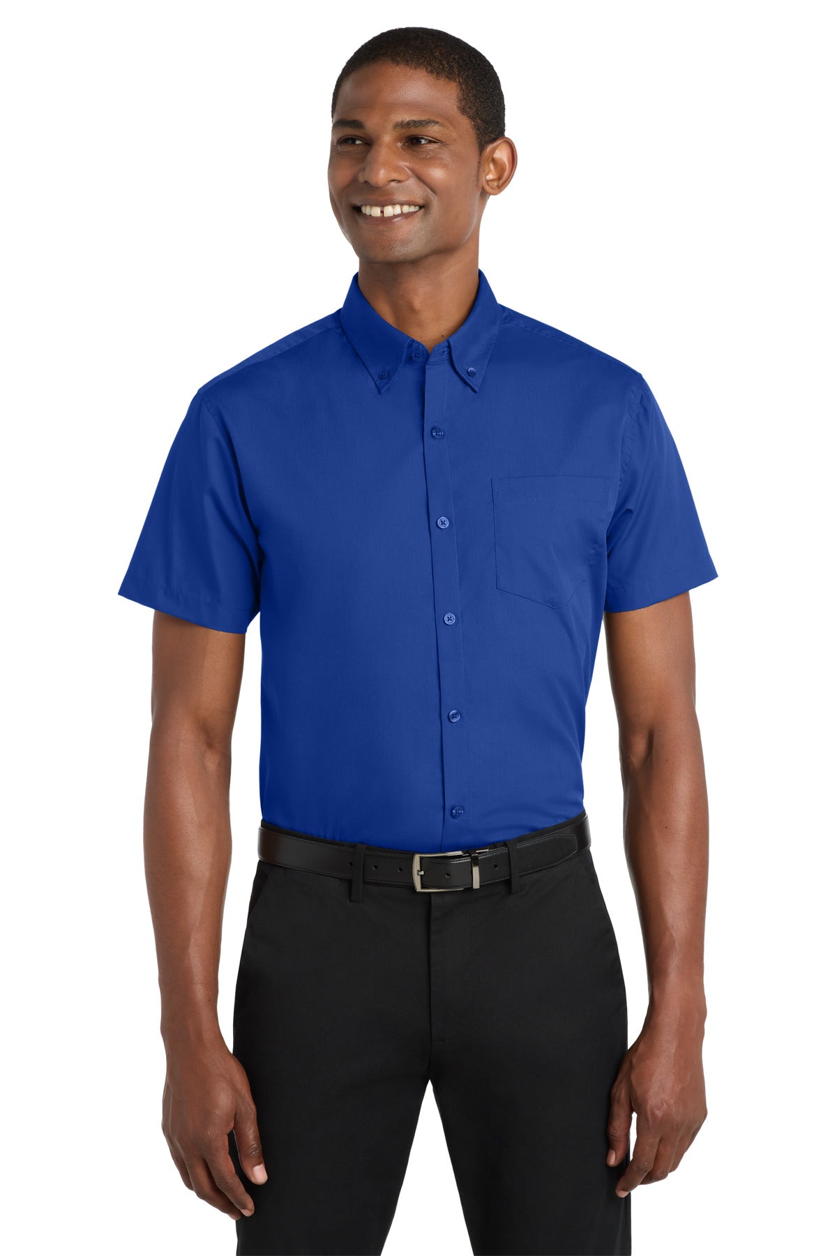 Port Authority® Short Sleeve Carefree Poplin Shirt. W101