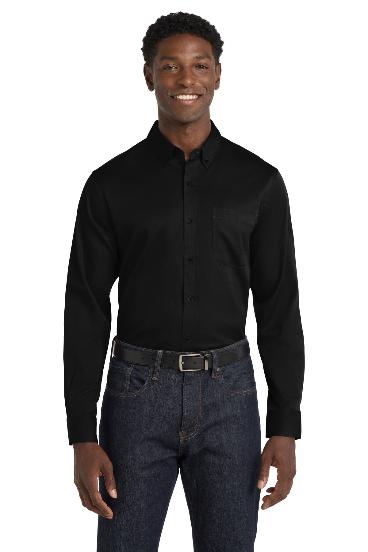 Port Authority® Long Sleeve SuperPro React™ Twill Shirt. W808