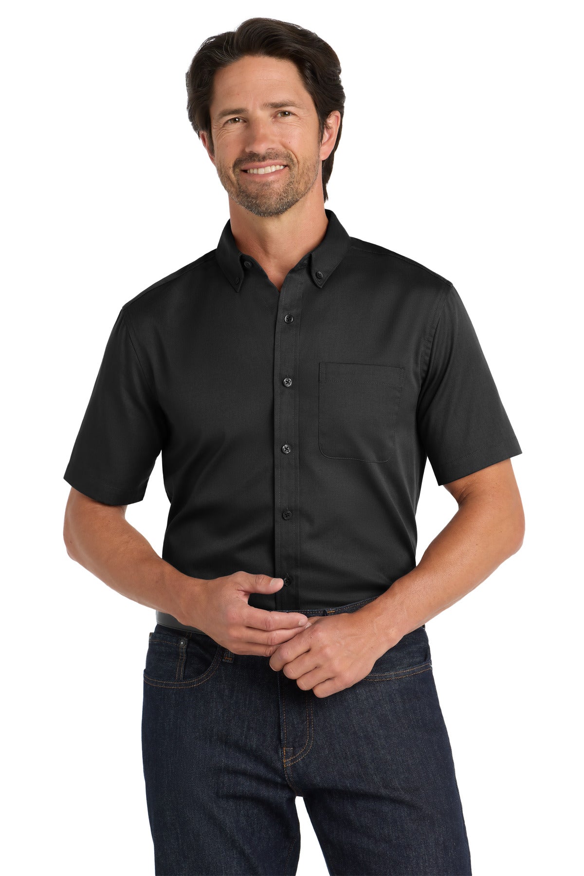 Port Authority® Short Sleeve SuperPro React™ Twill Shirt. W809