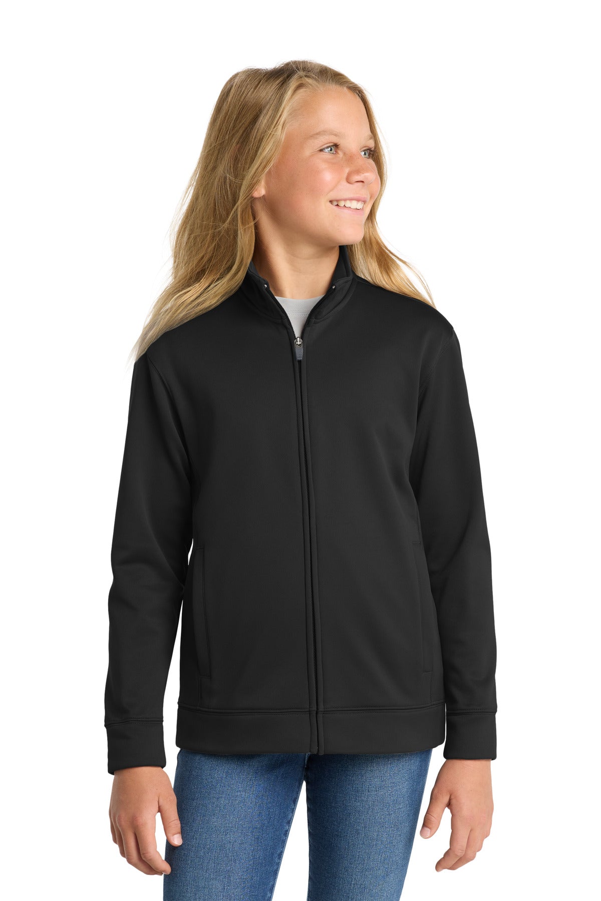 Sport-Tek® Youth Sport-Wick® Fleece Full-Zip Jacket.  YST241