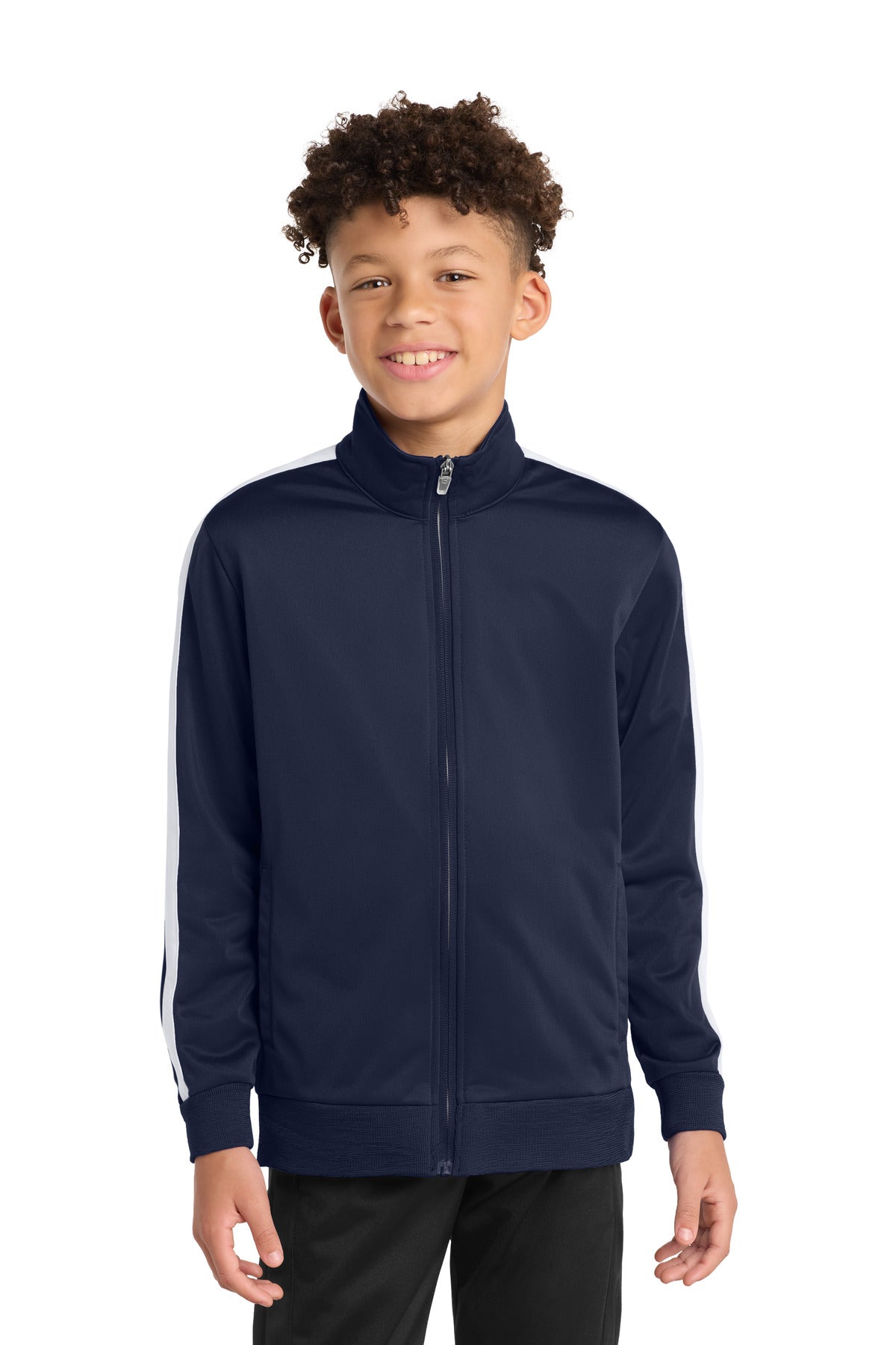 Sport-Tek ® Youth Tricot Sleeve Stripe Track Jacket. YST94